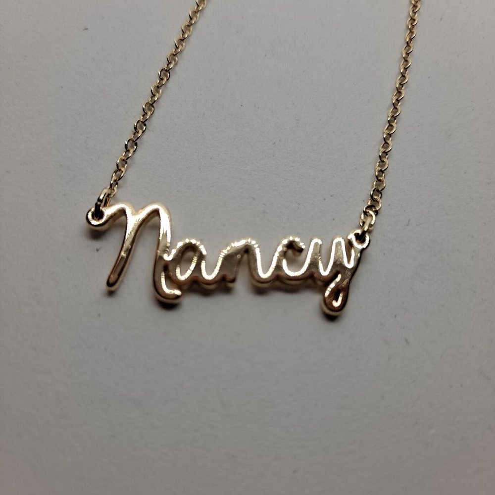 Nancy Name Necklace Personalized chain Gold Tone